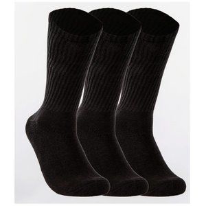🆕 BLACK ATHLETIC CREW SOCKS - PACK OF 3 - MEN
